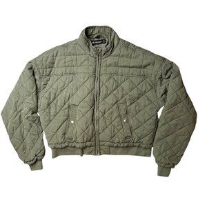 Blank NYC Green Quilted Bomber Jacket